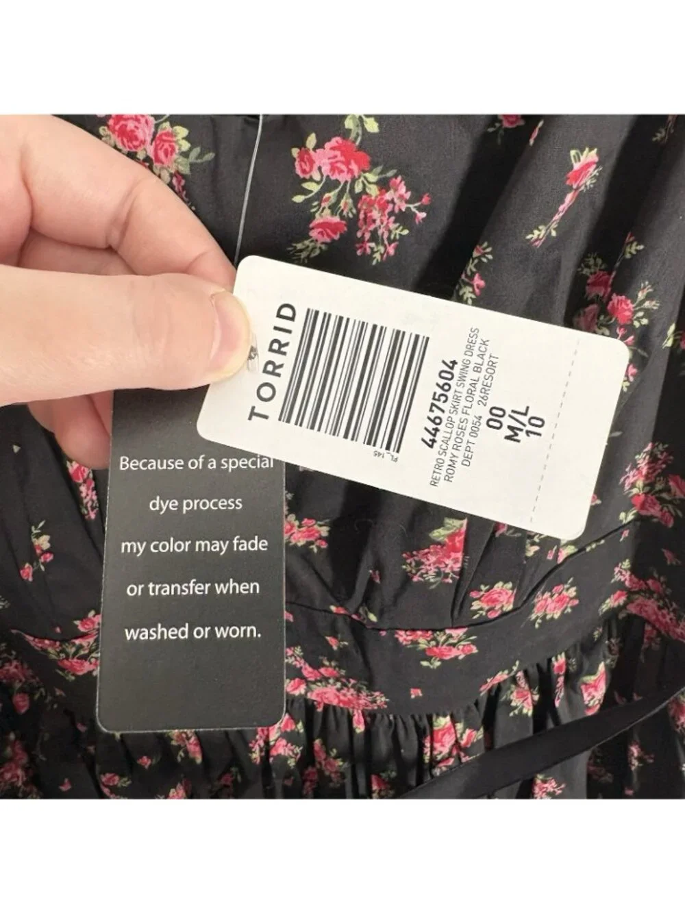 Retro Chic By Torrid Sz 00 US M/L 10 Black Floral Pin Up Belted Swing Dress NWT